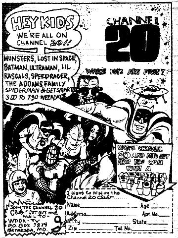 Channel 20 Club ad (Washington Post TV Magazine, 10/4/70)