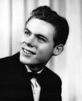 Billy Johnson posing for a publicity shot for WMOH Hamilton, Ohio, 1947  (Photo provided by Billy Johnson. All rights reserved.)